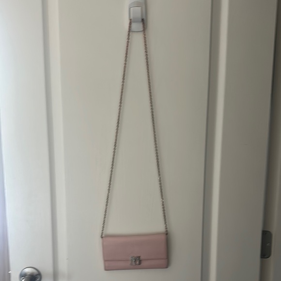 MCM Pink leather WOC wallet on chain Pale Pink slight fading